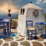 traditional greek island tavern