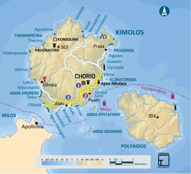 A map of kimolos island